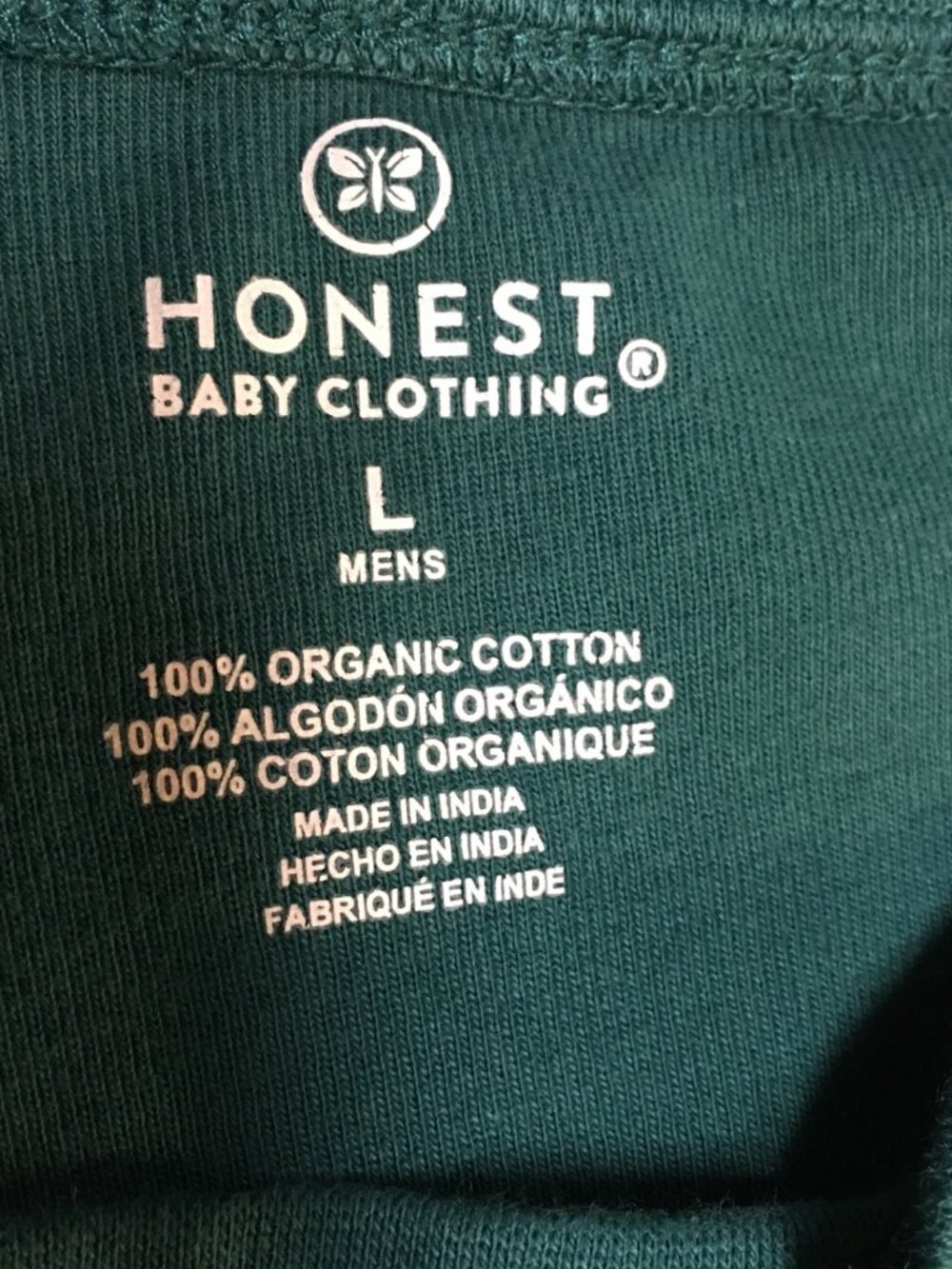 Honest Baby Clothing Mens L ORGANIC Shirt Green Henley Knit Cotton Preppy City - Picture 4 of 10